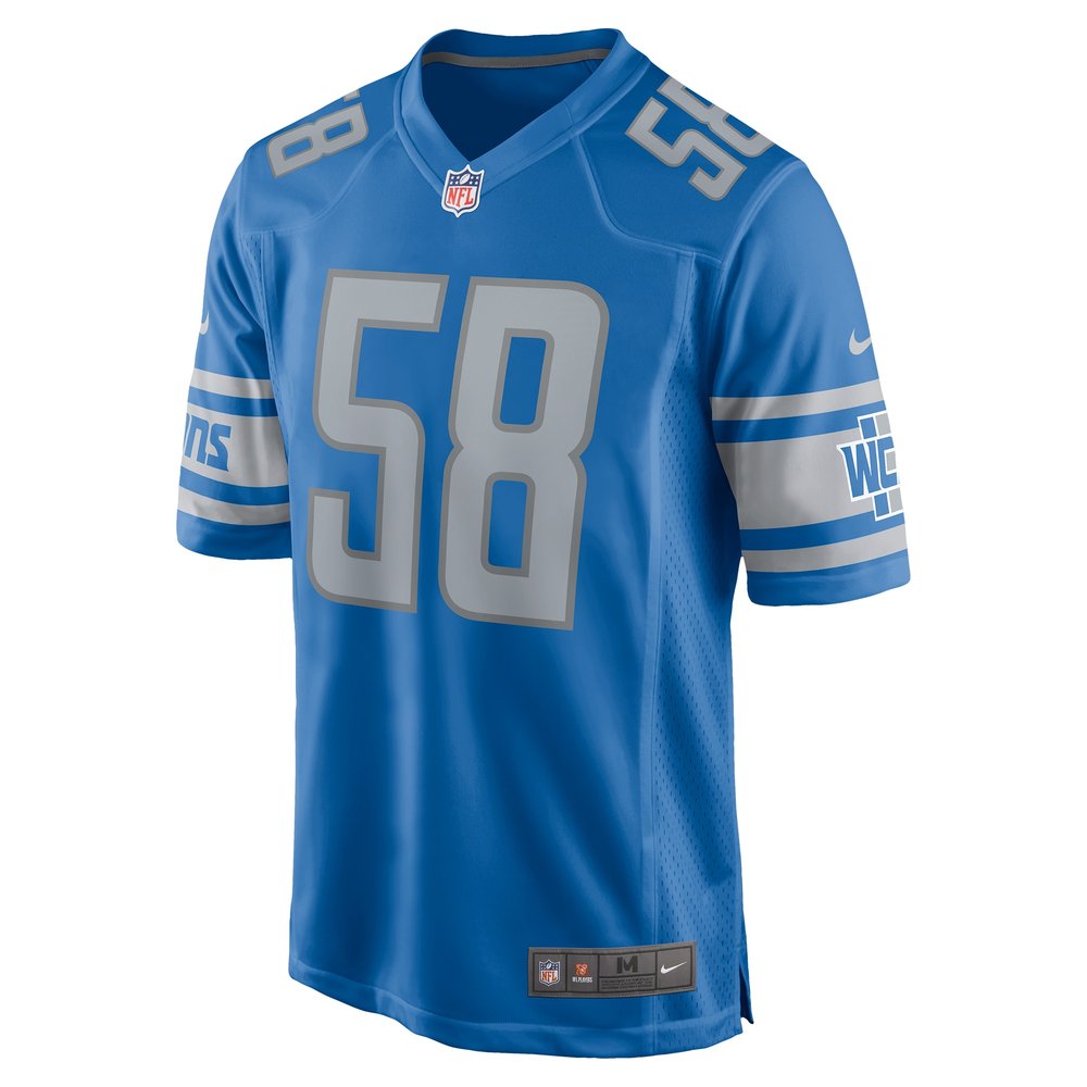 Men's Detroit Lions #58 Penei Sewell Blue Game Jersey 2