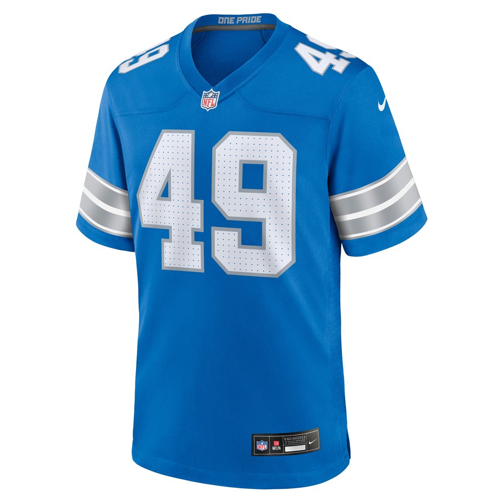 Men's Detroit Lions Hogan Hatten Blue Game Jersey 2