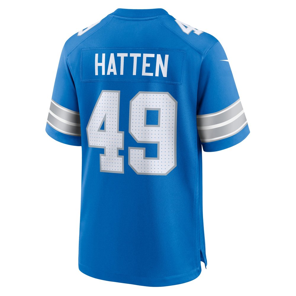 Men's Detroit Lions Hogan Hatten Blue Game Jersey 3