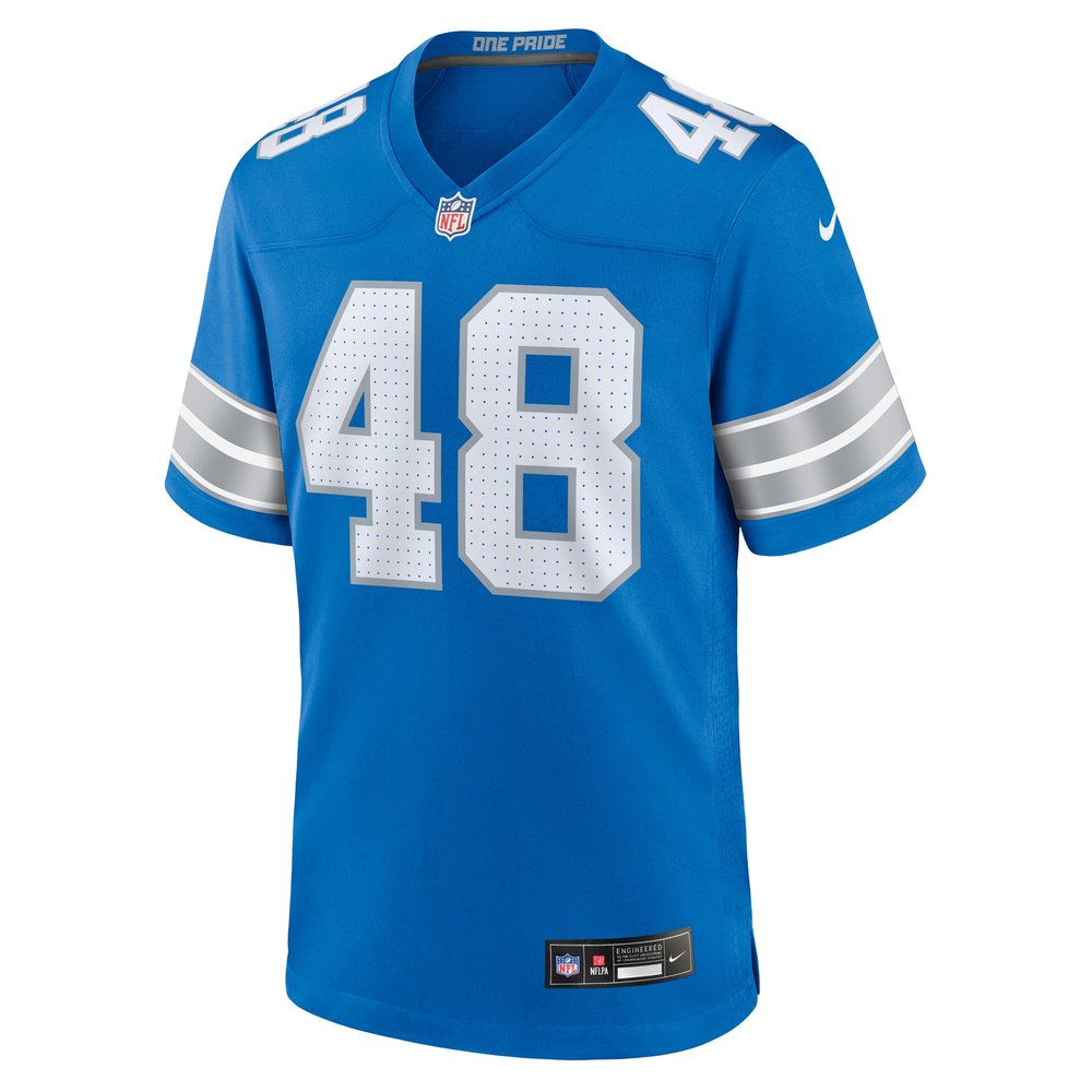 Men's Detroit Lions Loren Strickland Blue Game Jersey 2