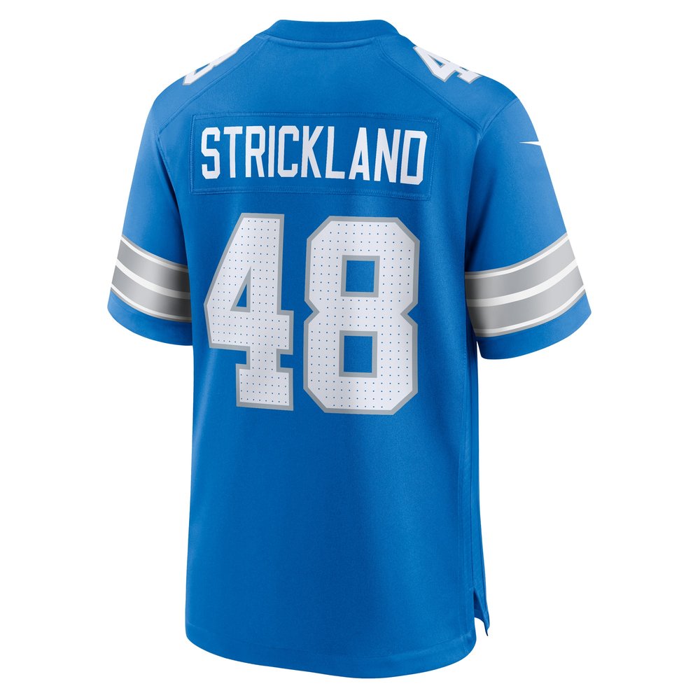 Men's Detroit Lions Loren Strickland Blue Game Jersey 3