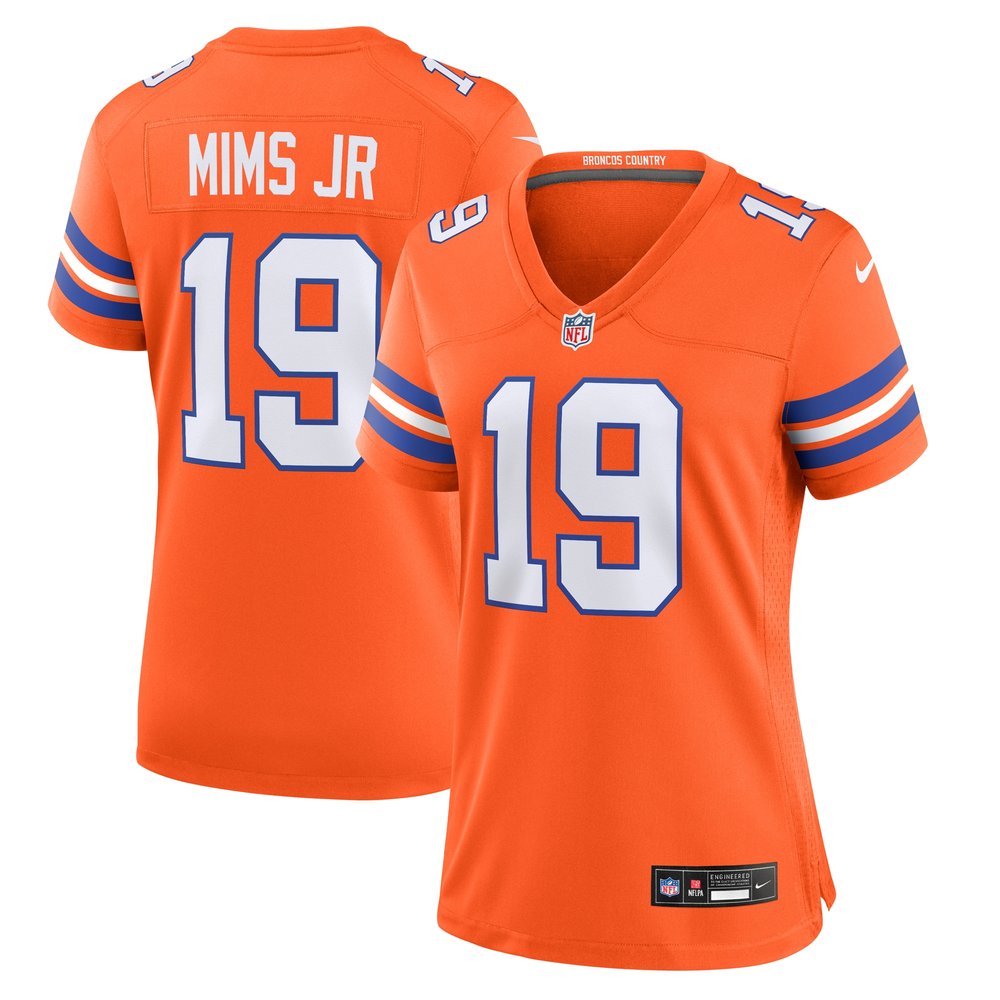 Women's Denver Broncos Marvin Mims Jr Orange Mile High Collection 1977 Throwback Player Game Jersey 1