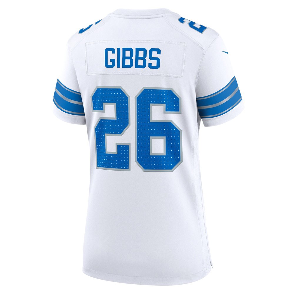 Women's Detroit Lions #26 Jahmyr Gibbs White Game Jersey 3