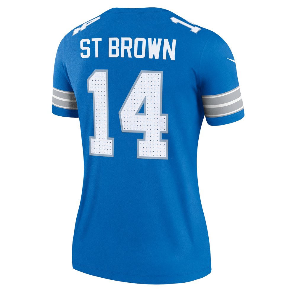Women's Detroit Lions #14 Amon-Ra St. Brown Blue Legend Jersey 3