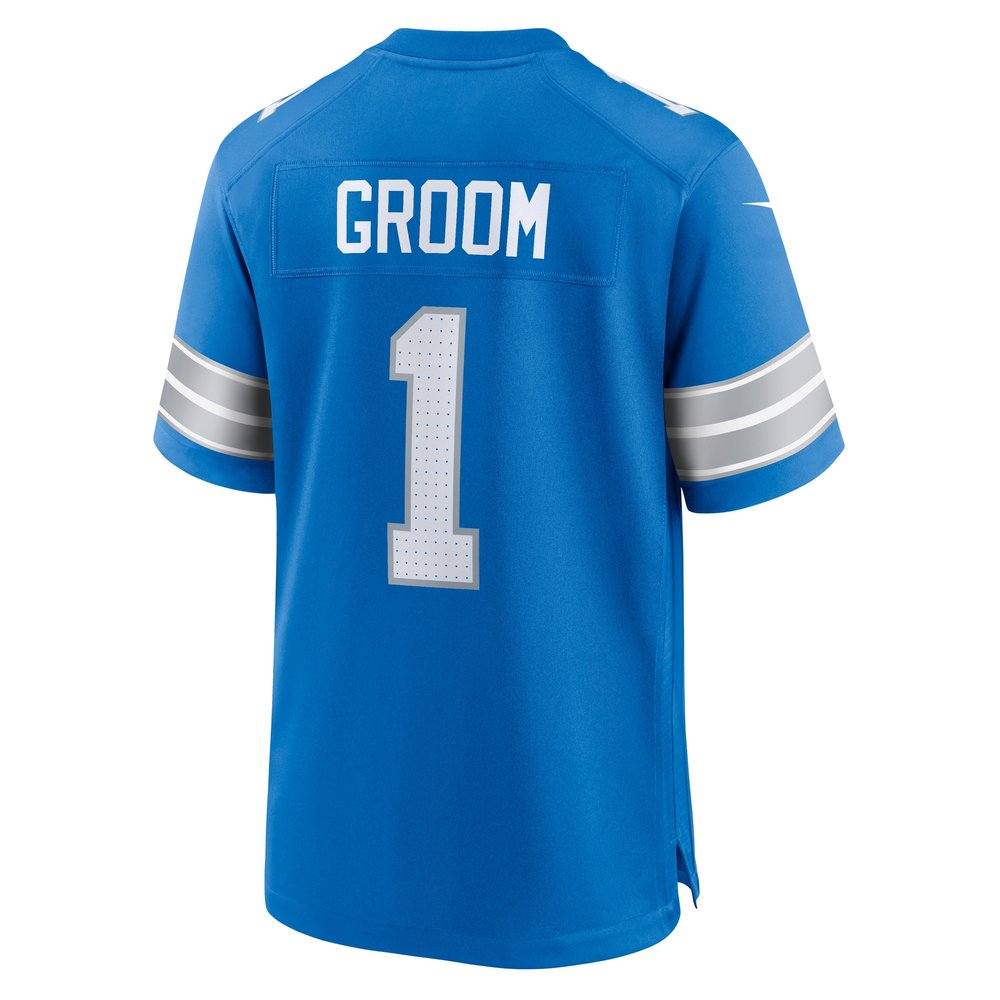 Men's Detroit Lions Number 1 Groom Blue Game Jersey 3