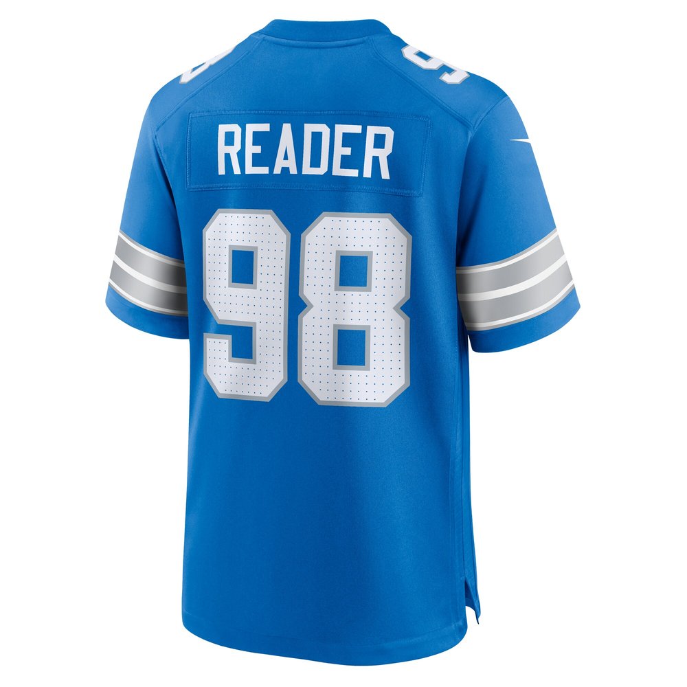 Men's Detroit Lions D.J. Reader Blue Team Game Jersey 3