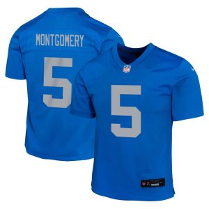 Youth Detroit Lions #5 David Montgomery Blue Alternate Player Game Jersey