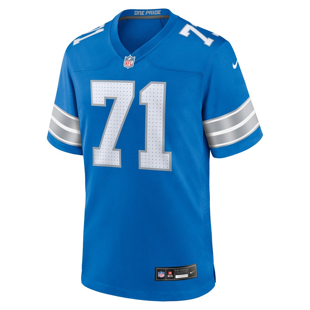 Men's Detroit Lions Kevin Zeitler Blue Game Jersey 2
