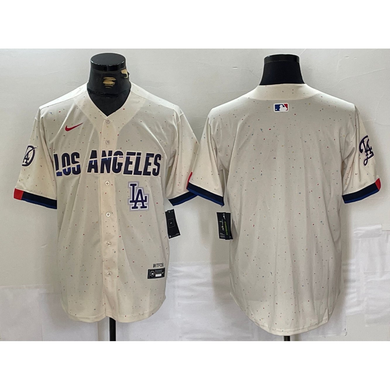 Men's Los Angeles Dodgers Blank Cream Stitched Baseball Jersey 1