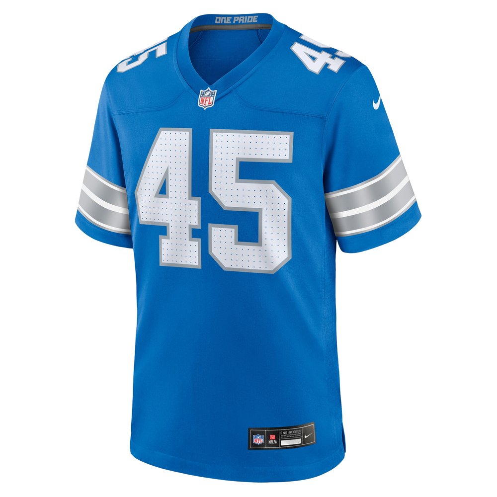 Men's Detroit Lions Isaac Ukwu Blue Game Jersey 2