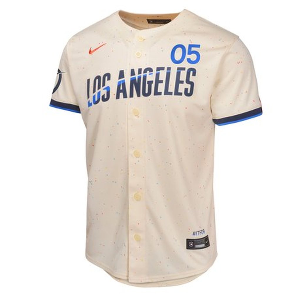Youth Los Angeles Dodgers #05 Freddie Freeman Cream 2024 City Connect Limited Player Jersey 2