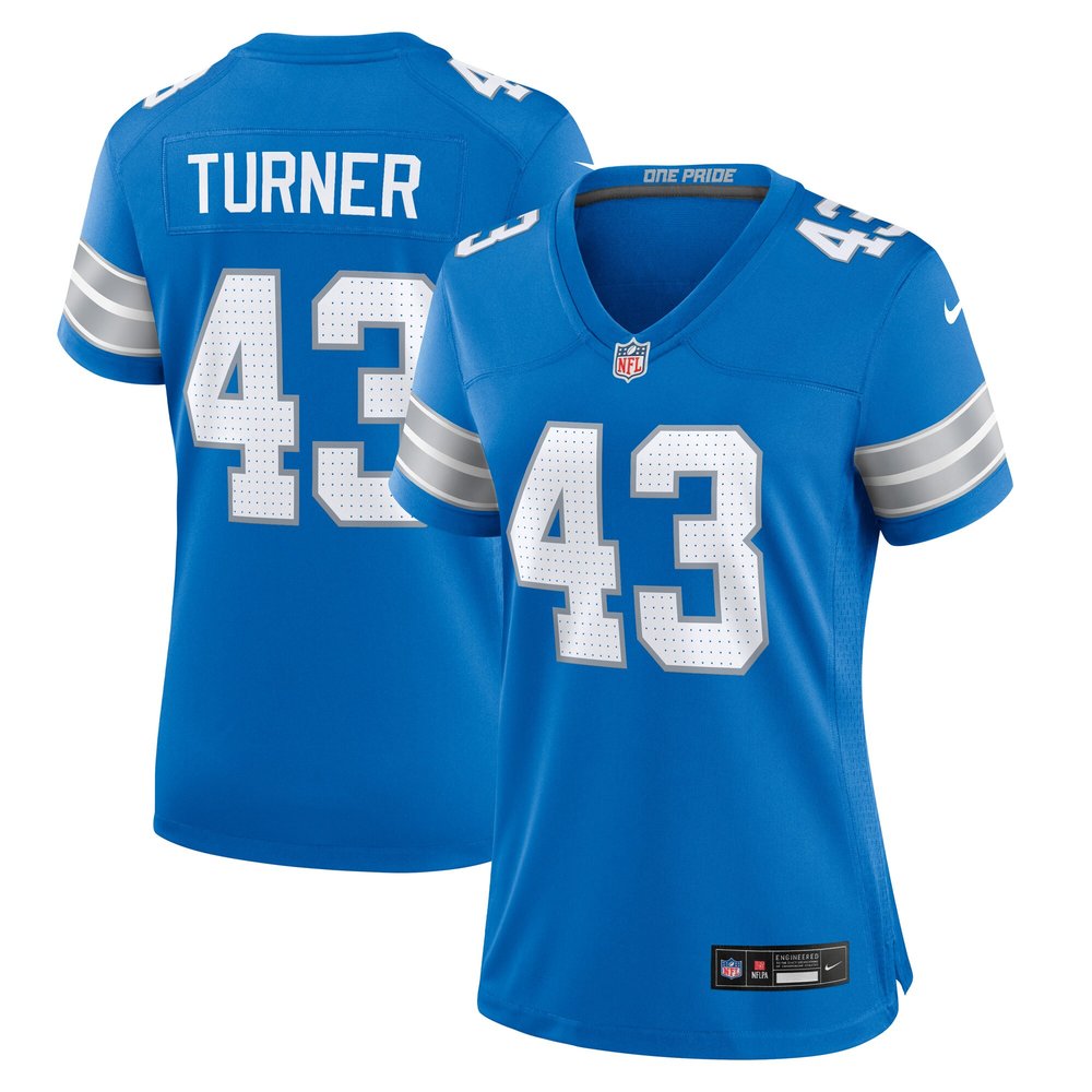 Women's Detroit Lions James Turner Blue Game Jersey 1