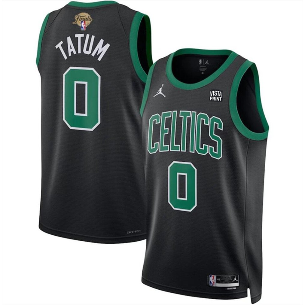 Men's Boston Celtics #0 Jayson Tatum Black 2024 Finals Statement Edition Stitched Basketball Jersey 1