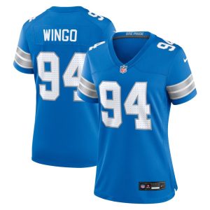 Women's Detroit Lions Mekhi Wingo Blue Team Game Jersey