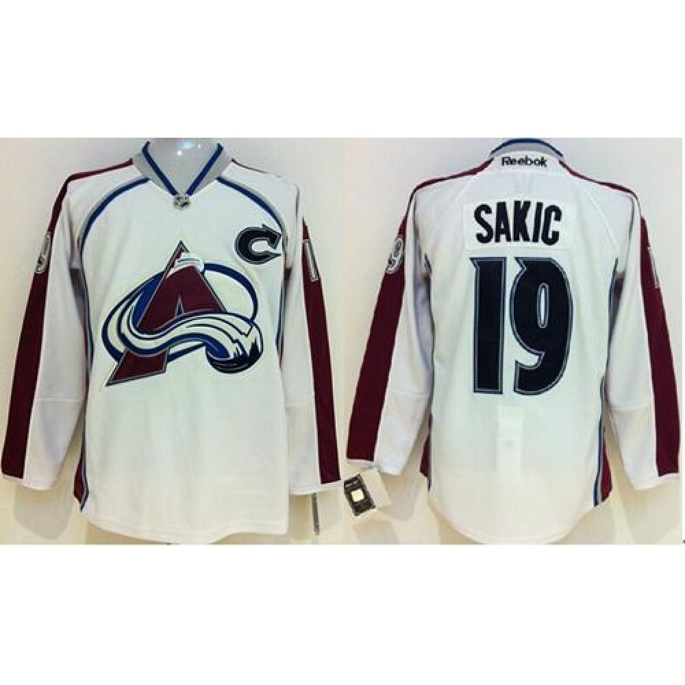 Avalanche #19 Joe Sakic White Stitched Youth NHL Jersey 1