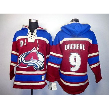 Avalanche #9 Matt Duchene Red Sawyer Hooded Sweatshirt Stitched NHL Jersey 1