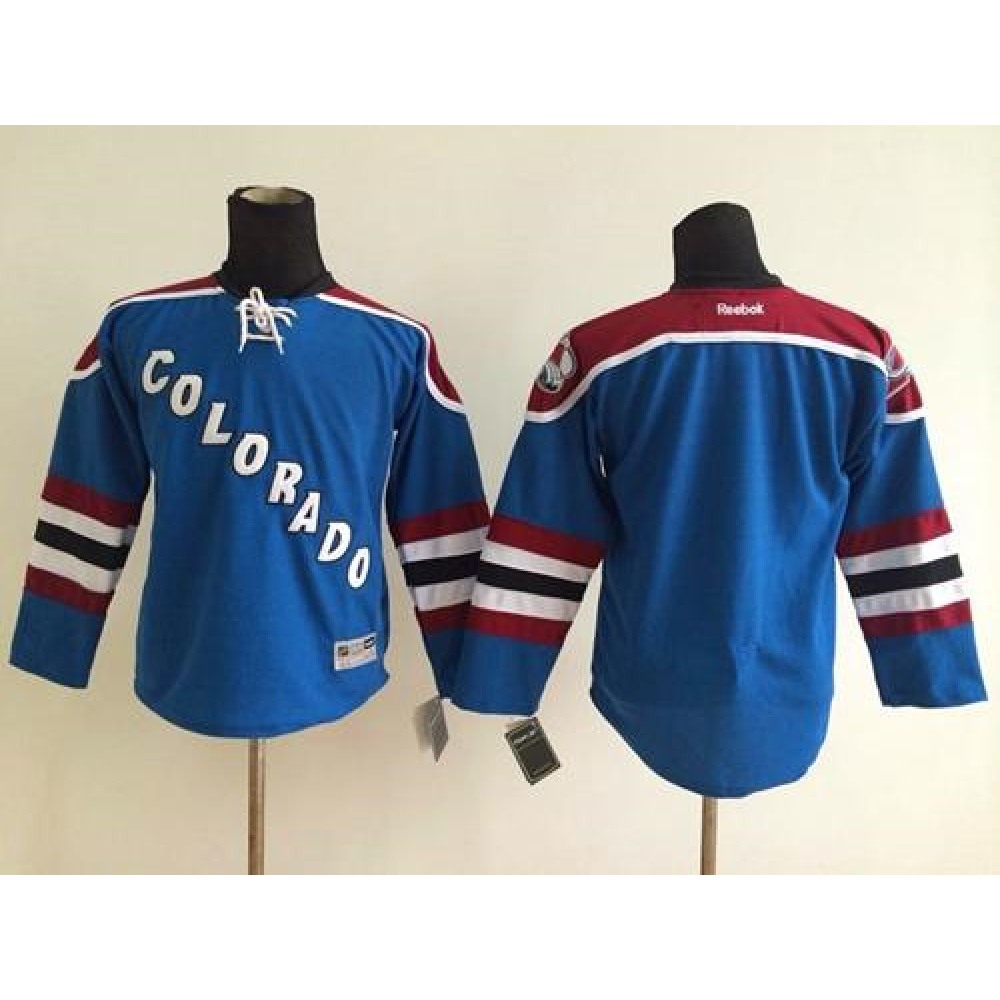 Avalanche Blank Blue Stitched Youth NHL Jersey 1