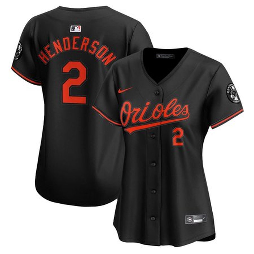 Women's Baltimore Orioles Gunnar Henderson Black Home Limited Player Jersey 1