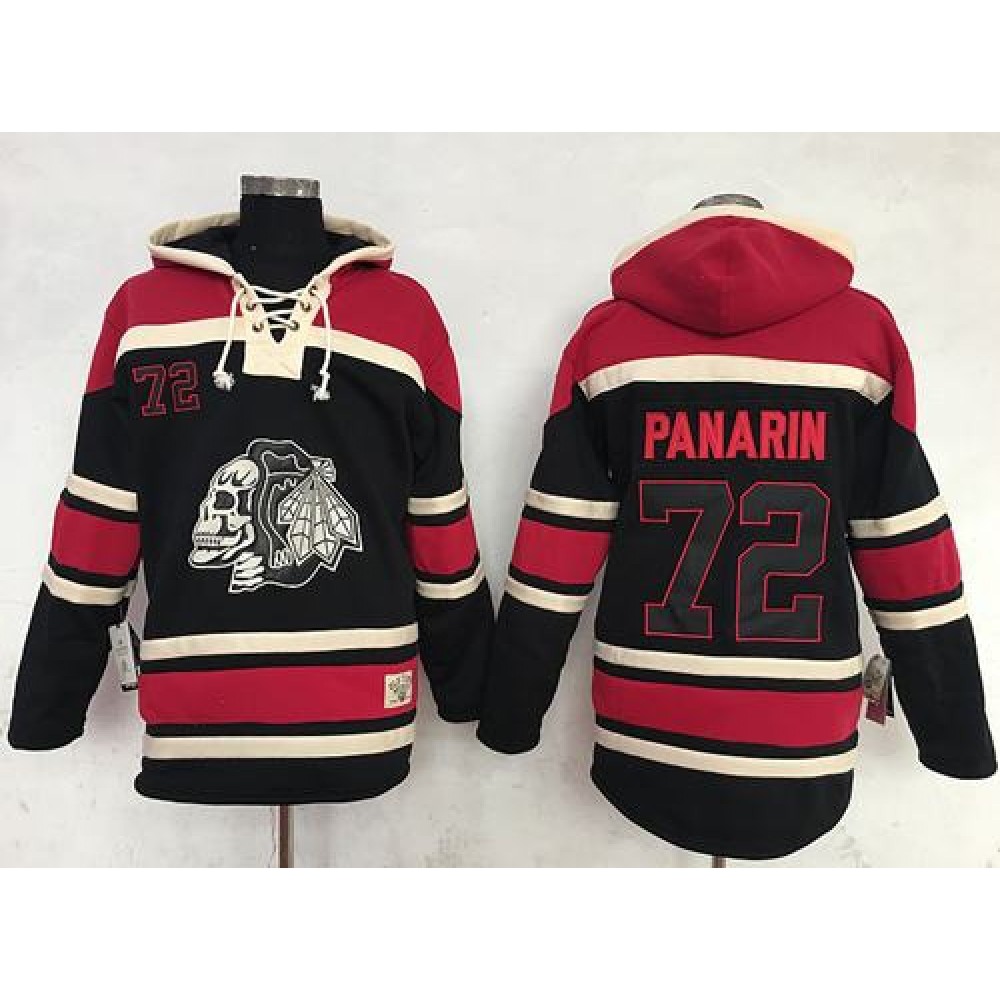 Blackhawks #72 Artemi Panarin Black Sawyer Hooded Sweatshirt Stitched NHL Jersey 1
