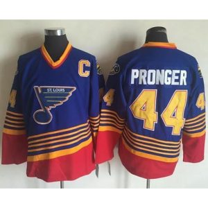 Blues #44 Chris Pronger Light Blue/Red CCM Throwback Stitched NHL Jersey