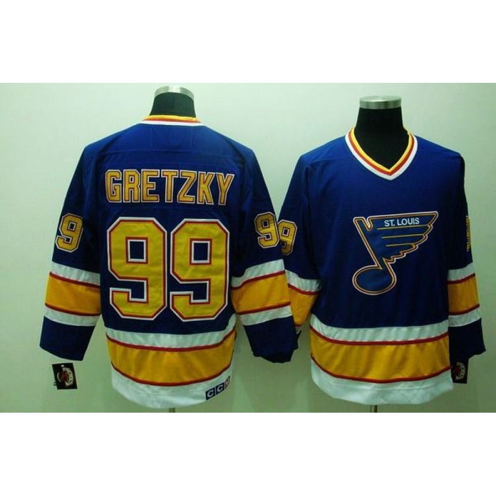 Blues #99 Wayne Gretzky Stitched Blue CCM Throwback NHL Jersey 1