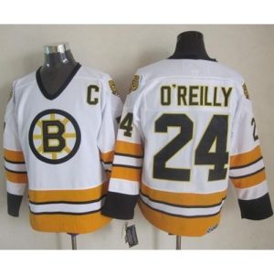 Bruins #24 Terry O'Reilly White/Yellow CCM Throwback Stitched NHL Jersey
