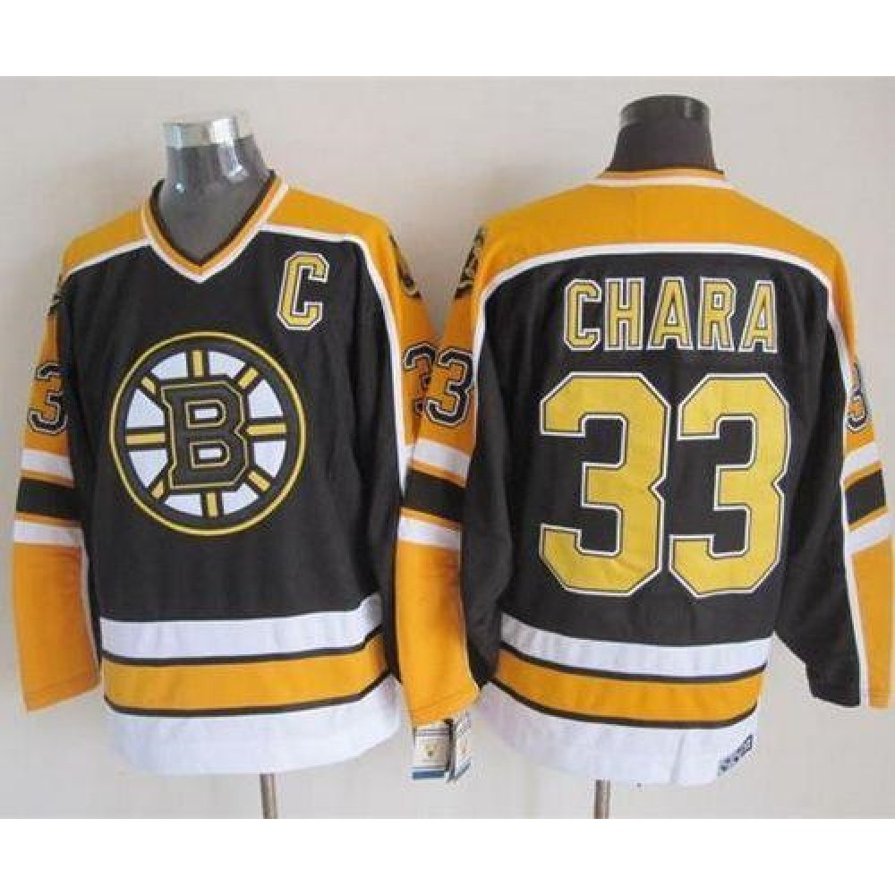 Bruins #33 Zdeno Chara Black CCM Throwback New Stitched NHL Jersey 1