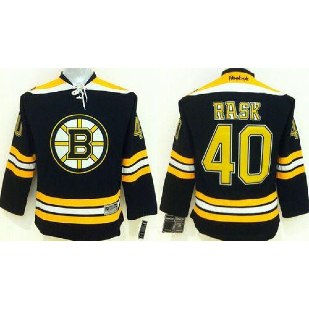 Bruins #40 Tuukka Rask Black Youth Stitched NHL Jersey 1