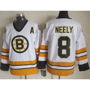 Bruins #8 Cam Neely White/Yellow CCM Throwback Stitched NHL Jersey