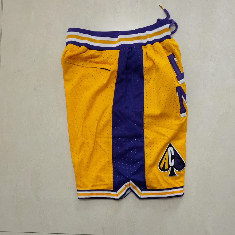 Los Angeles Lakers Yellow Shorts 2