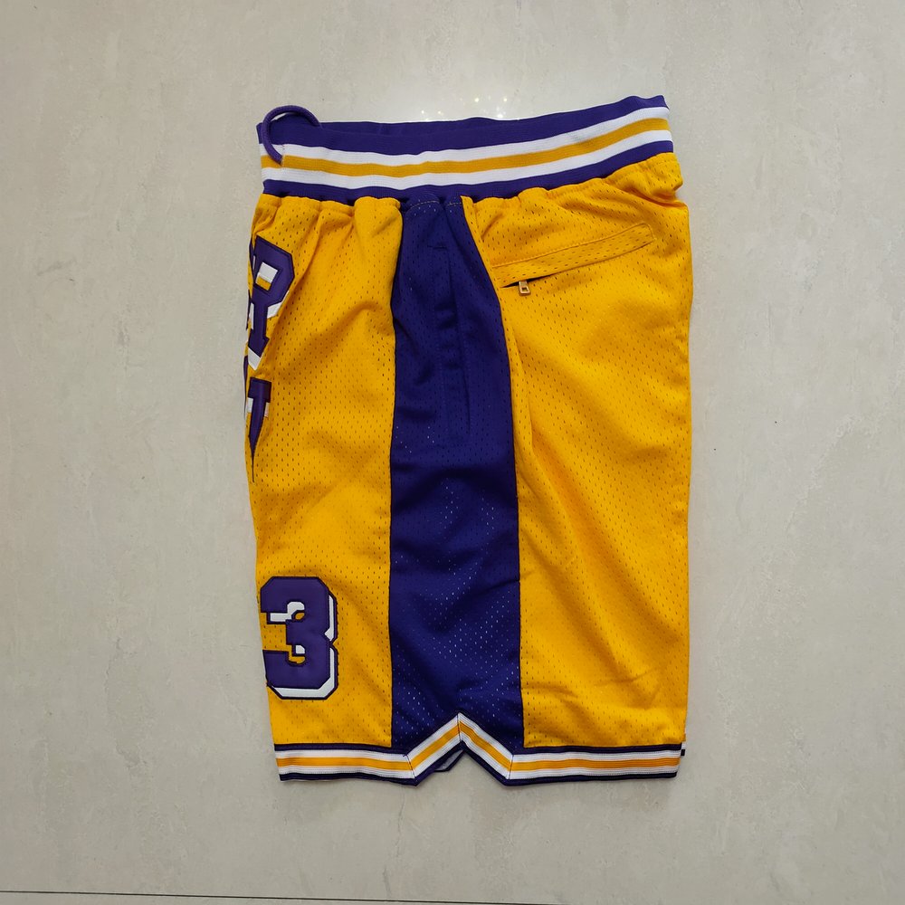 Los Angeles Lakers Yellow Shorts 6