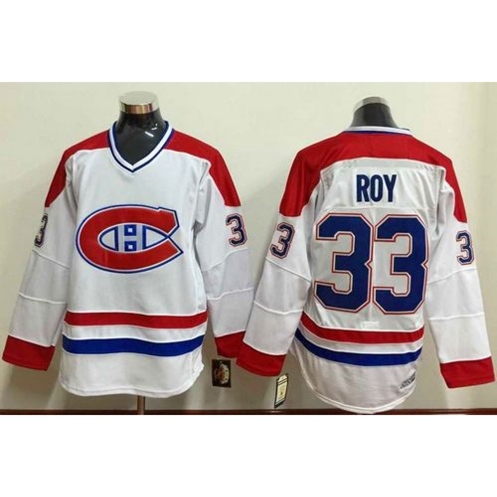 Canadiens #33 Patrick Roy White Stitched NHL Jersey 1
