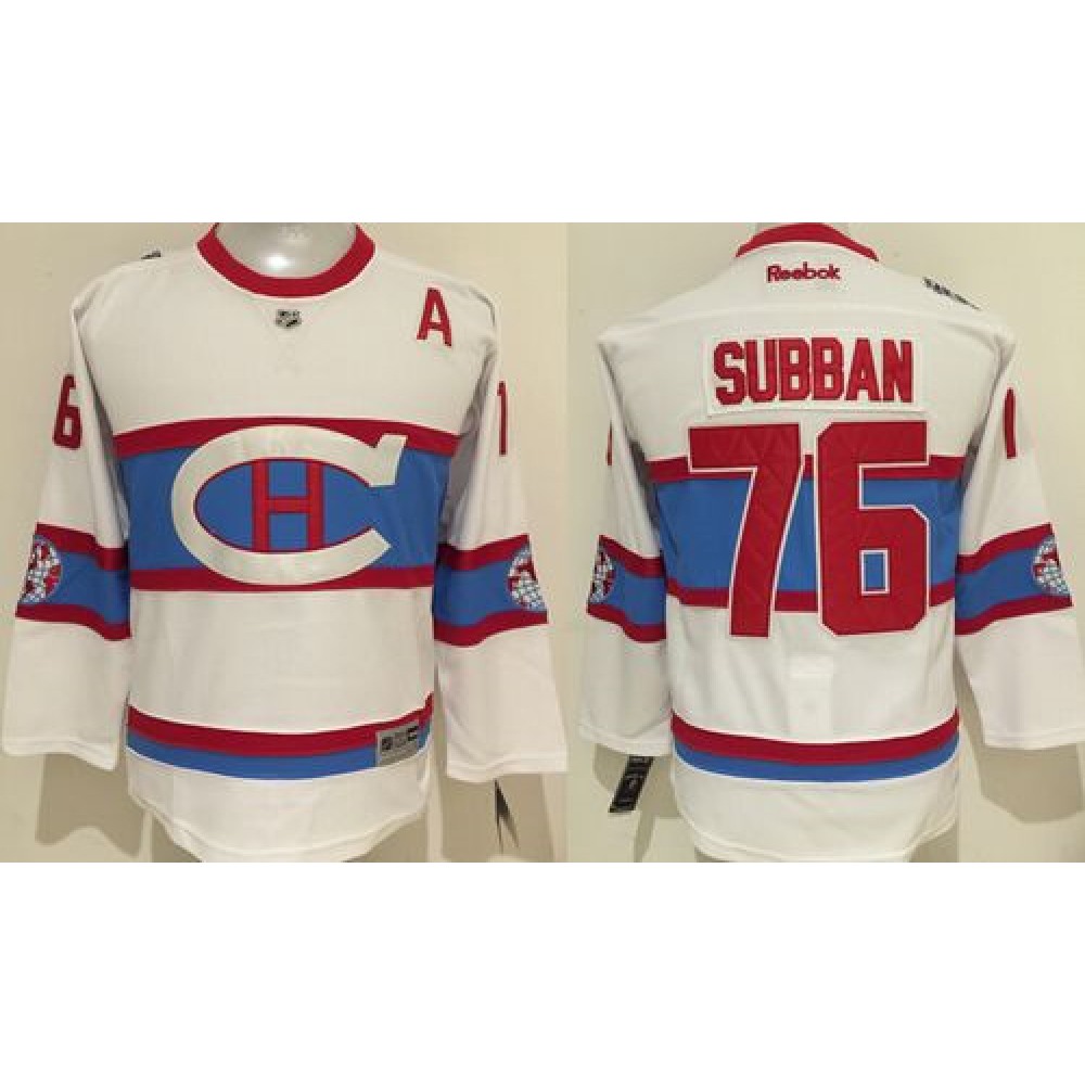 Canadiens #76 P.K Subban White 2016 Winter Classic Stitched Youth NHL Jersey 1