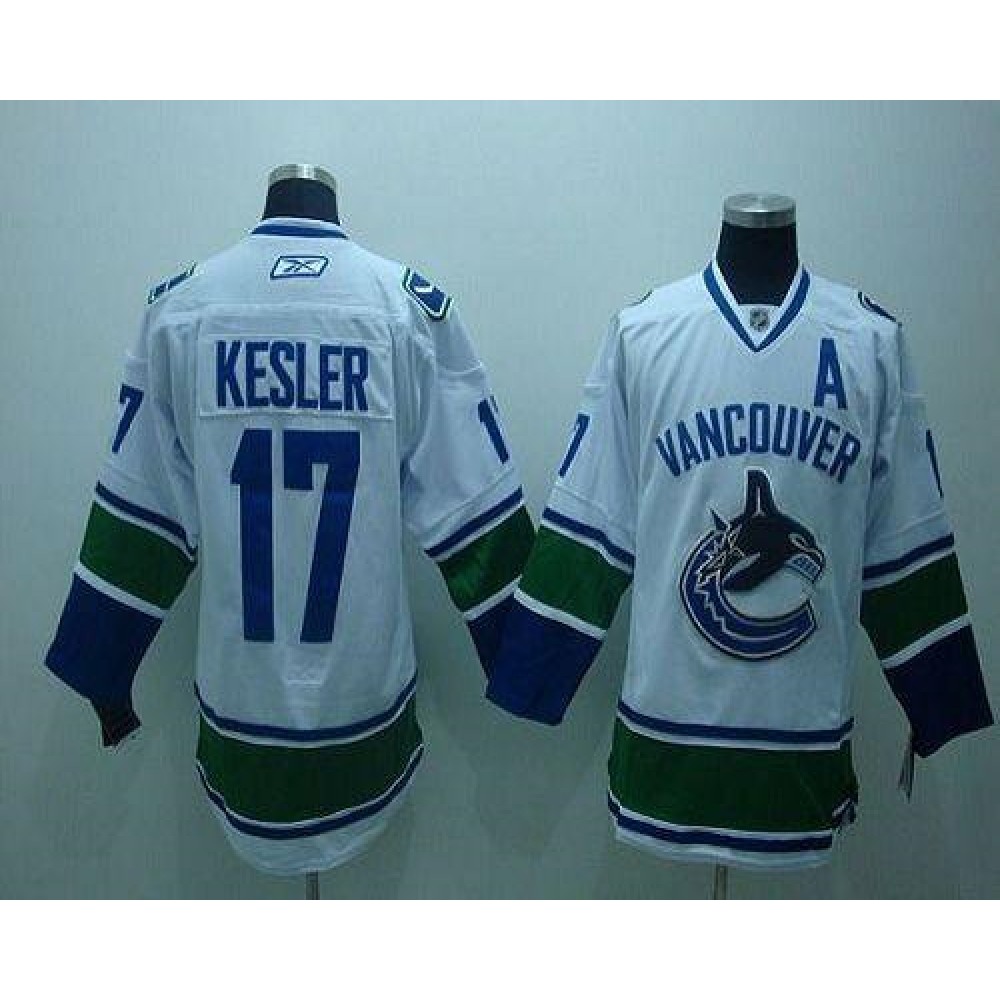 Canucks #17 Ryan Kesler White Stitched Youth NHL Jersey 1