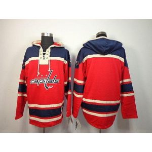 Capitals Blank Red Sawyer Hooded Sweatshirt Stitched NHL Jersey