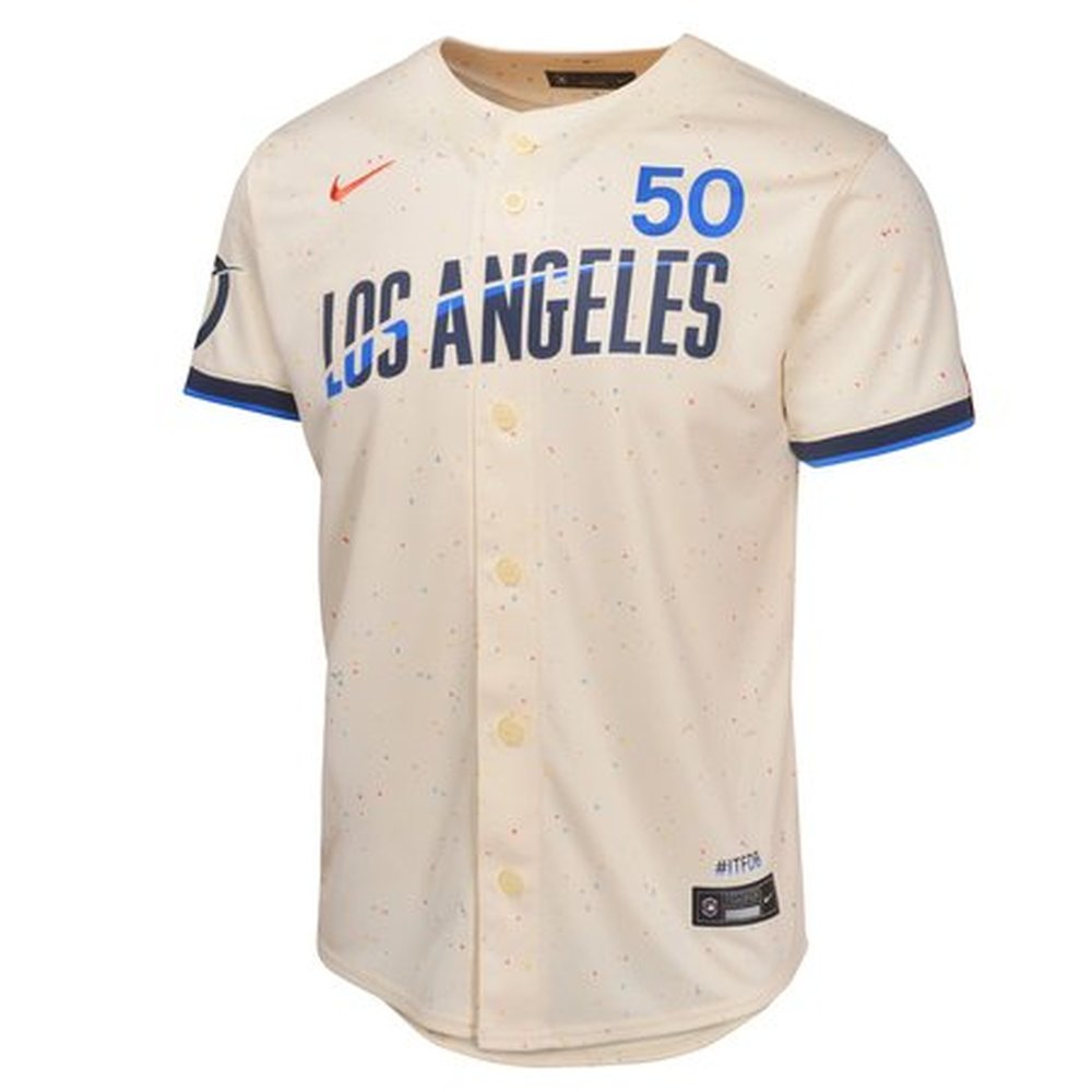 Youth Los Angeles Dodgers #50 Mookie Betts Cream 2024 City Connect Limited Player Jersey 2