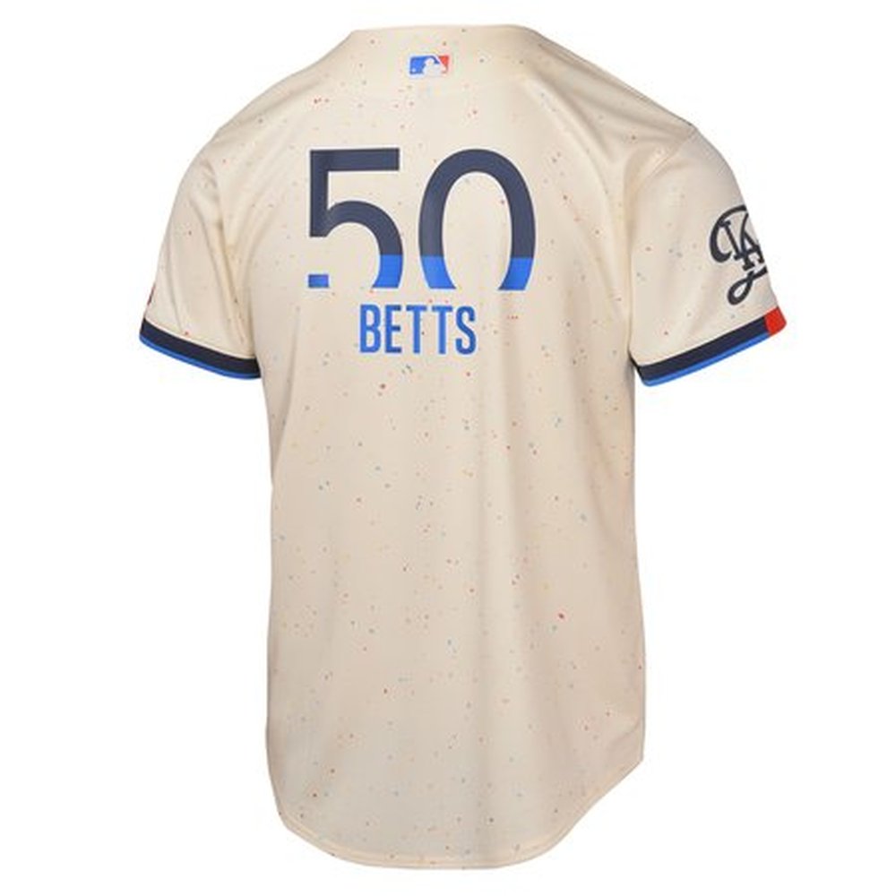 Youth Los Angeles Dodgers #50 Mookie Betts Cream 2024 City Connect Limited Player Jersey 3