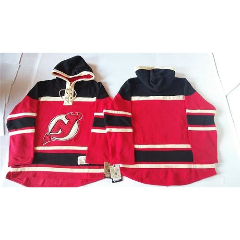 Devils Blank Red Sawyer Hooded Sweatshirt Stitched NHL Jersey 1