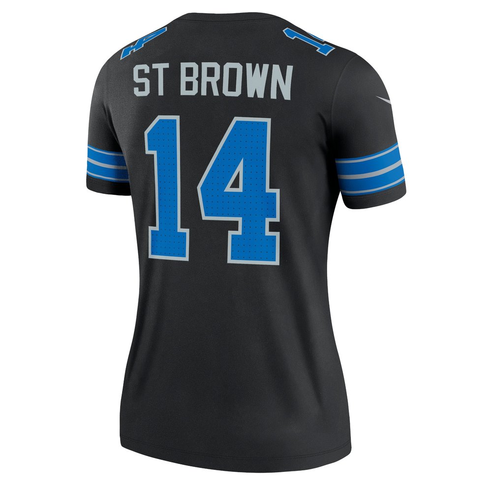 Women's Detroit Lions #14 Amon-Ra St. Brown Black Legend Jersey 3