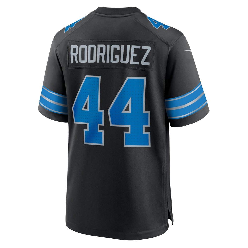 Men's Detroit Lions Malcolm Rodriguez Black 2nd Alternate Game Jersey 3
