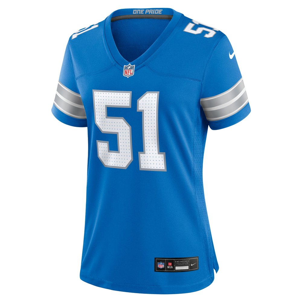 Women's Detroit Lions Ben Niemann Blue Team Game Jersey 2