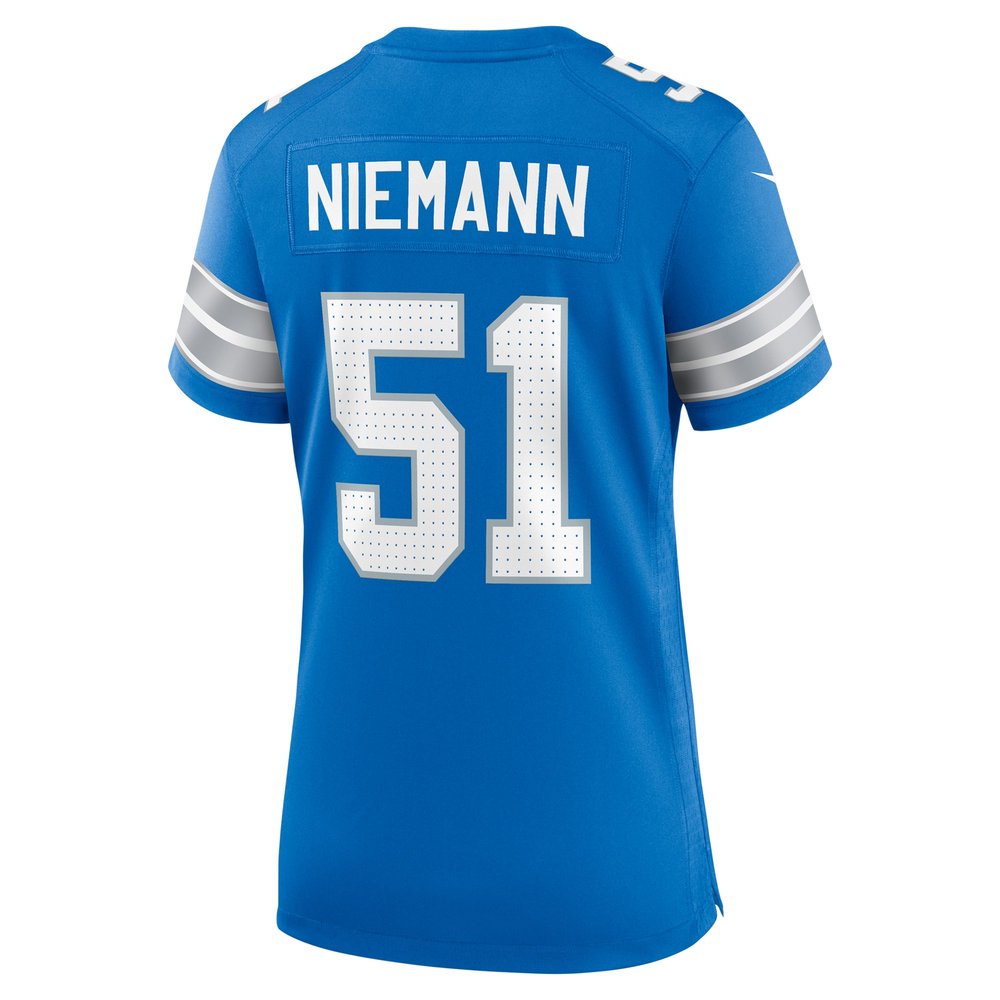 Women's Detroit Lions Ben Niemann Blue Team Game Jersey 3