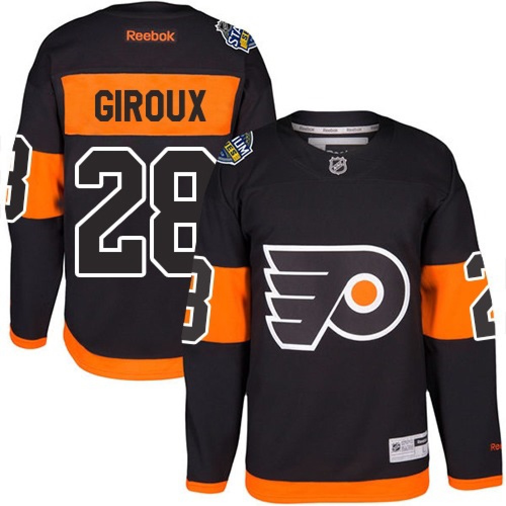 Flyers #28 Claude Giroux Black 2017 Stadium Series Stitched Youth NHL Jersey 1