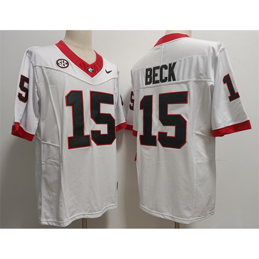 Georgia Bulldogs #15 Carson Beck White Stitched Jersey 1
