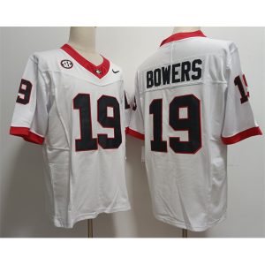 Georgia Bulldogs #19 Brock Bowers White Stitched Jersey