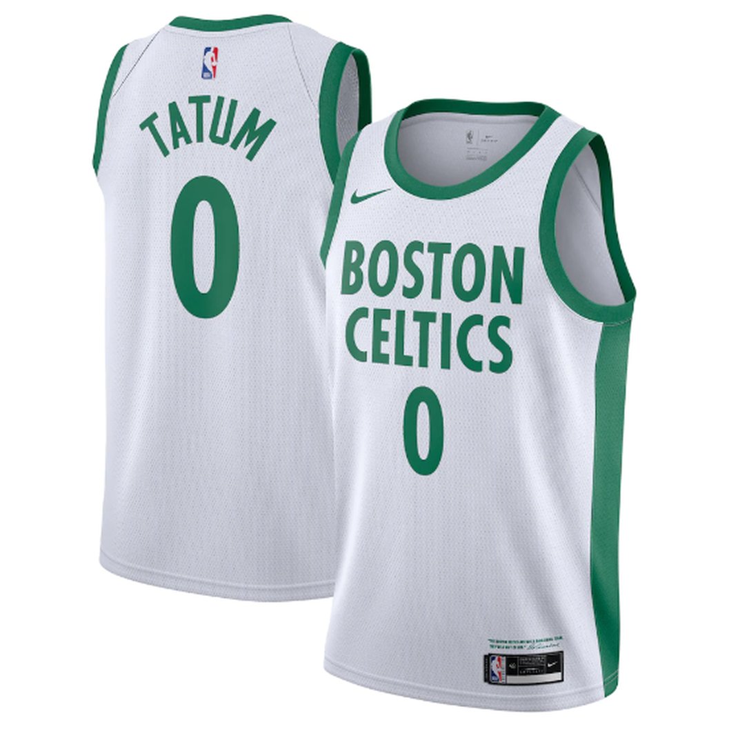 Men's Boston Celtics #0 Jayson Tatum White 2020/21 Swingman Stitched Basketball Jersey 1