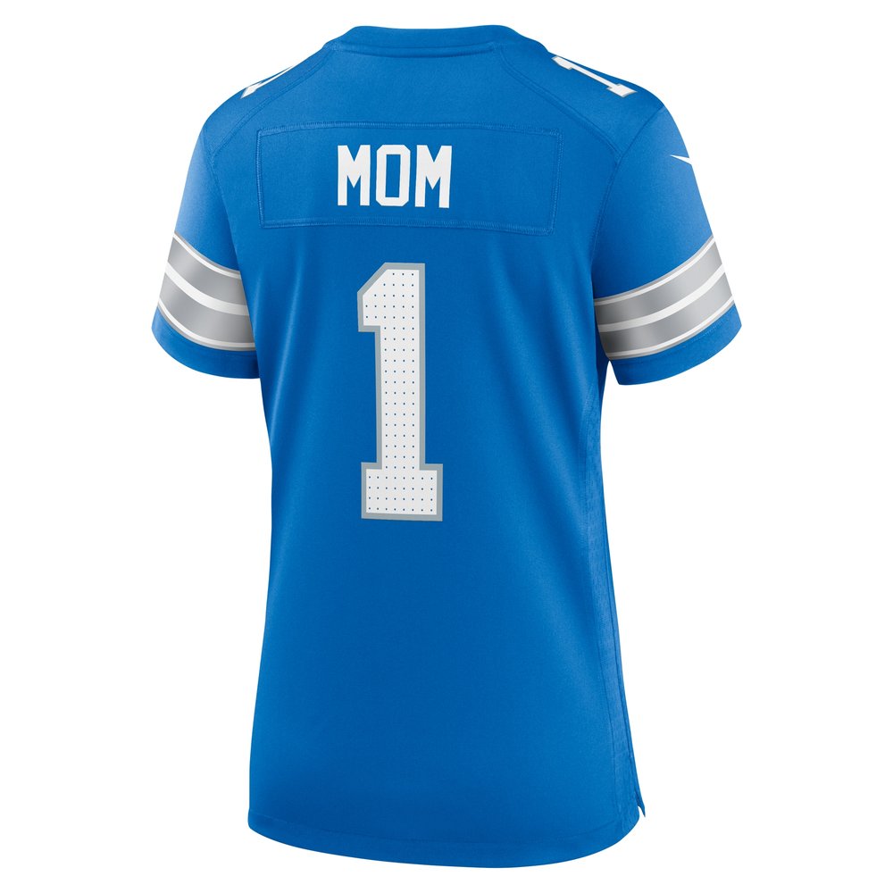 Men's Detroit Lions Number 1 Mom Blue Game Jersey 3