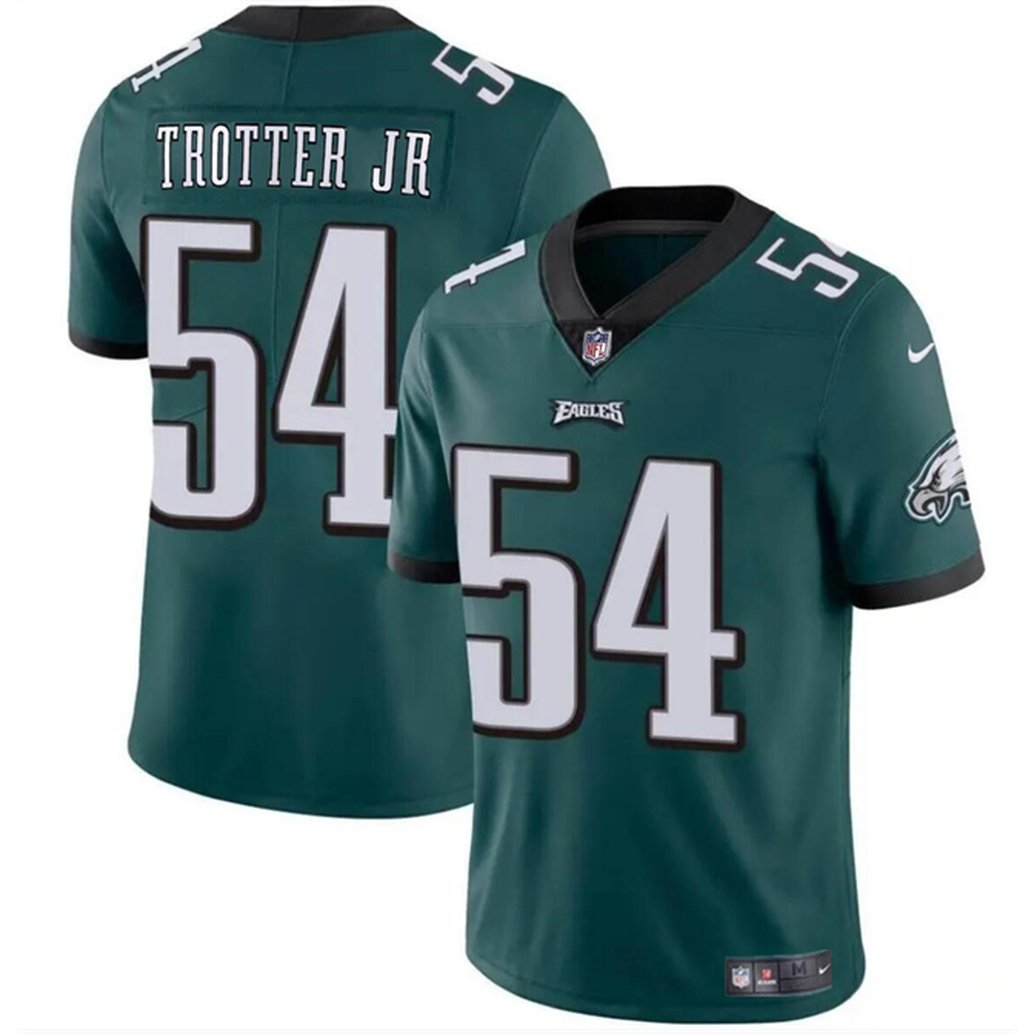 Men's Philadelphia Eagles #54 Jeremiah Trotter Jr Green 2024 Draft Vapor Untouchable Limited Stitched Football Jersey 1