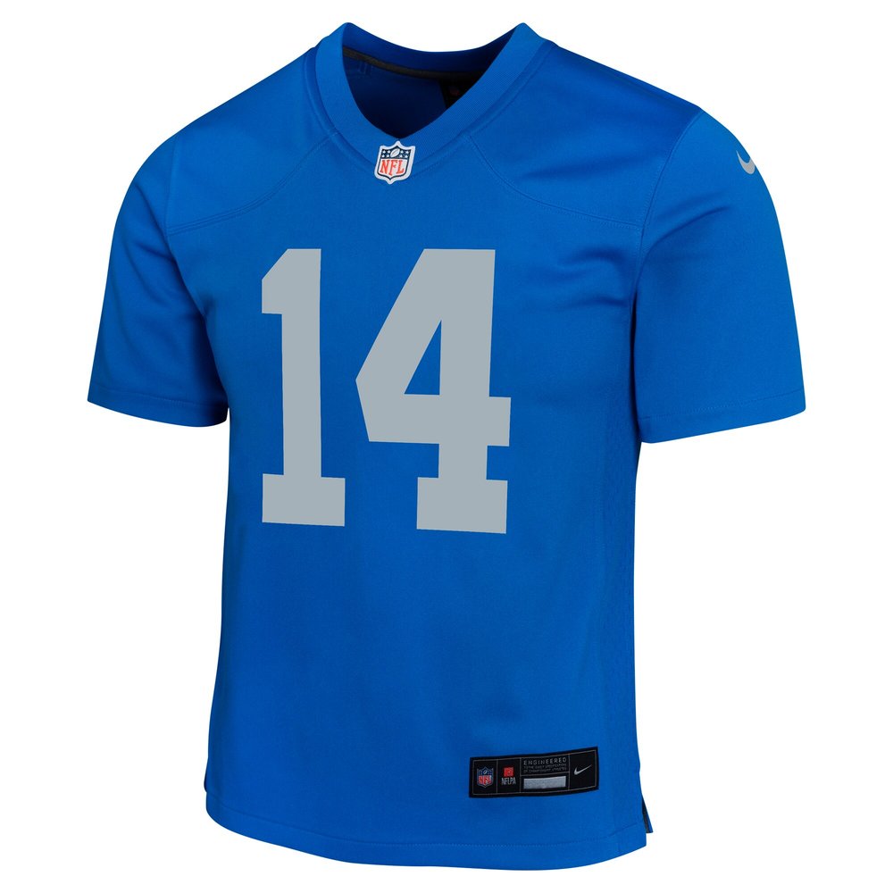 Youth Detroit Lions #14 Amon-Ra St. Brown Blue Alternate Game Jersey 2