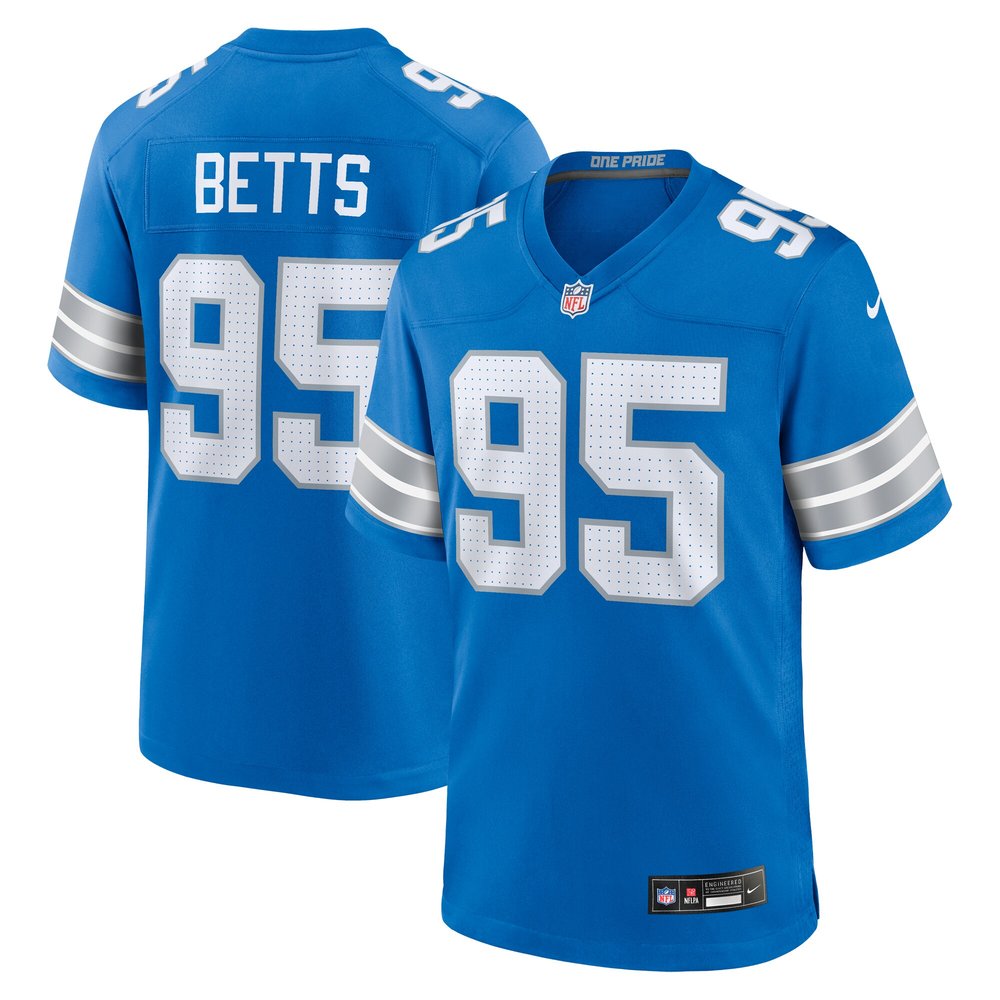 Men's Detroit Lions Mathieu Betts Blue Game Jersey 1